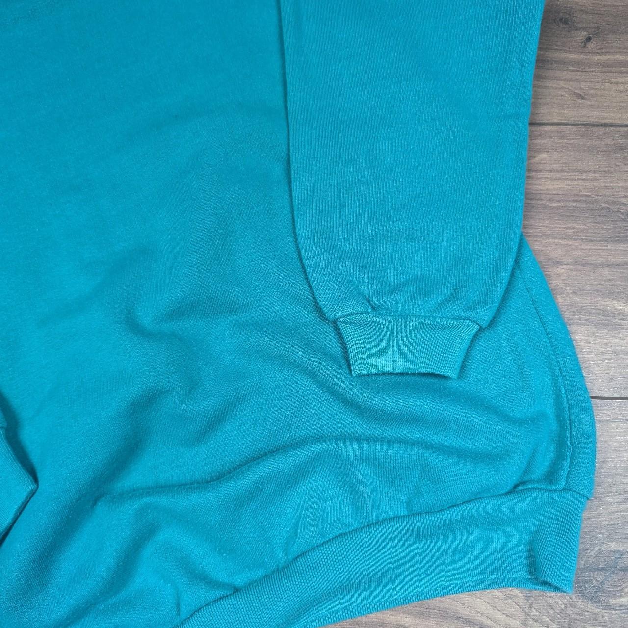 Vintage 1980's Retro Plain Green Boxy Fit Sweatshirt Jumper