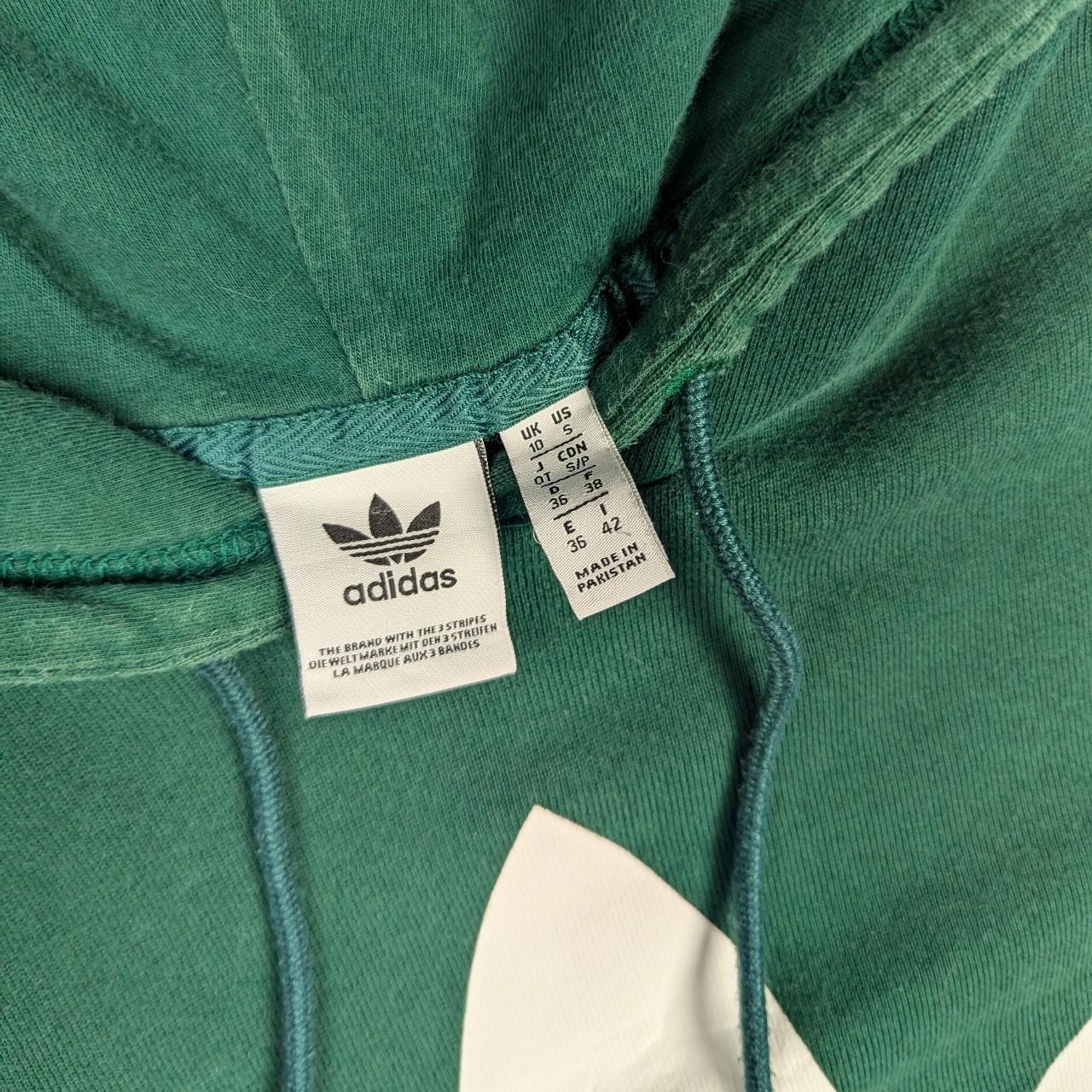 Green Adidas Trefoil Spellout Hoodie UK10/S
