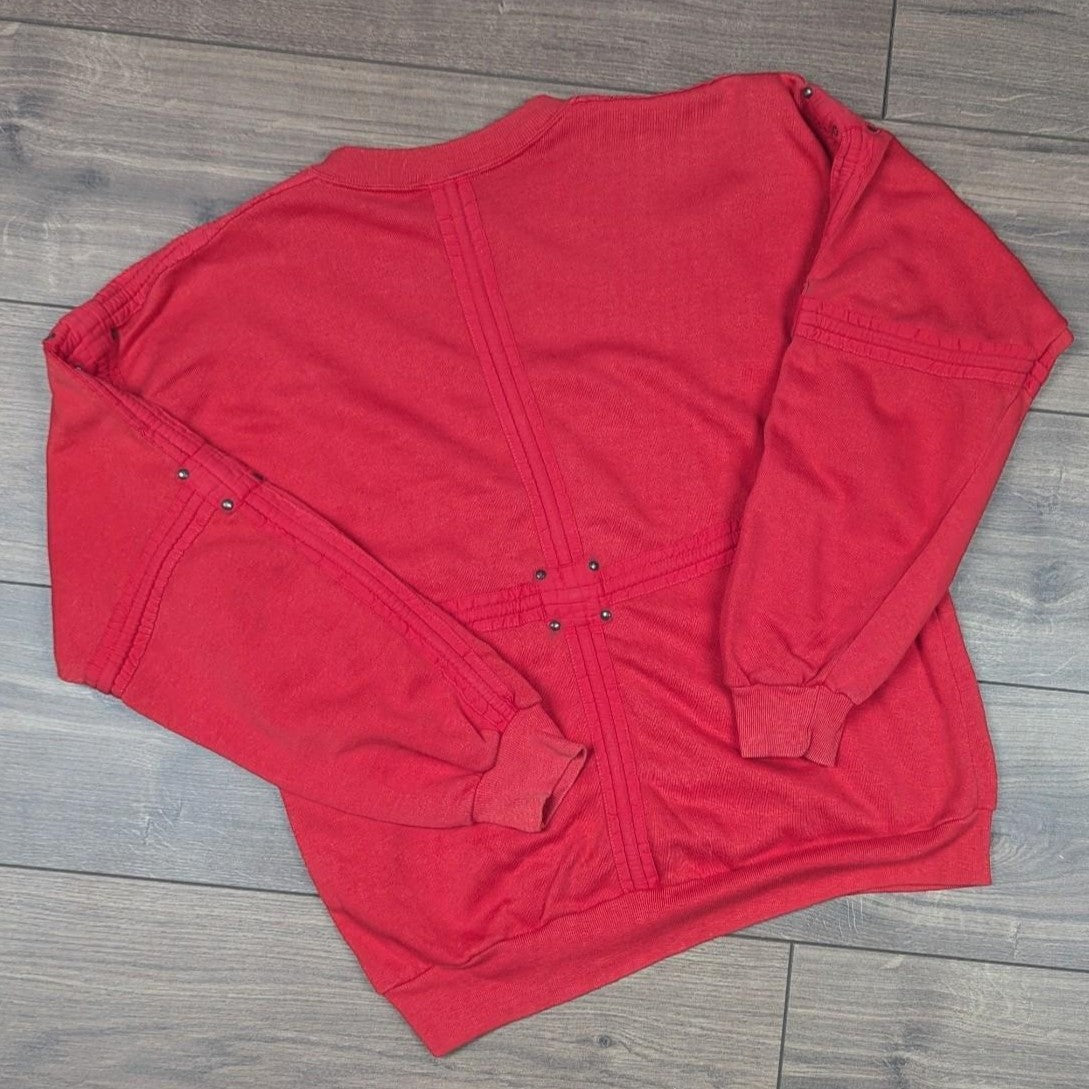 Vintage 1980's Red Stud Detail Sweatshirt Jumper