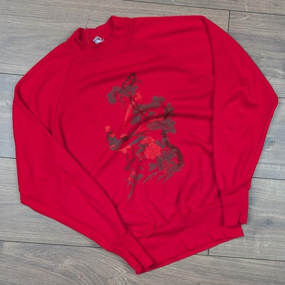 Vintage 1980's Red Tree Graphic Sweatshirt