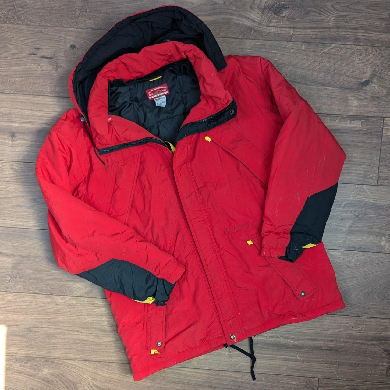 Red Vintage 1990's Marlboro Country Down Jacket Coat Men's L