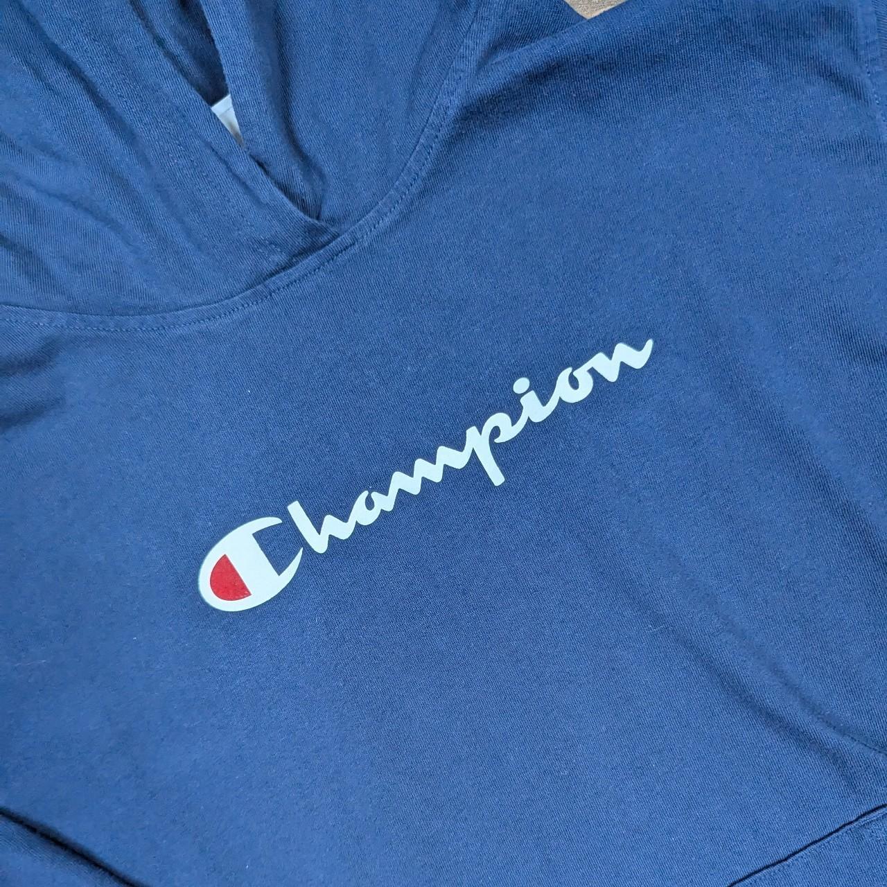 Navy Blue Champion Lightweight Cotton Hoodie Size L