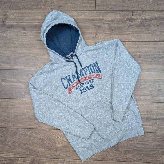 Grey Champion Spellout College Graphic Hoodie Men's L