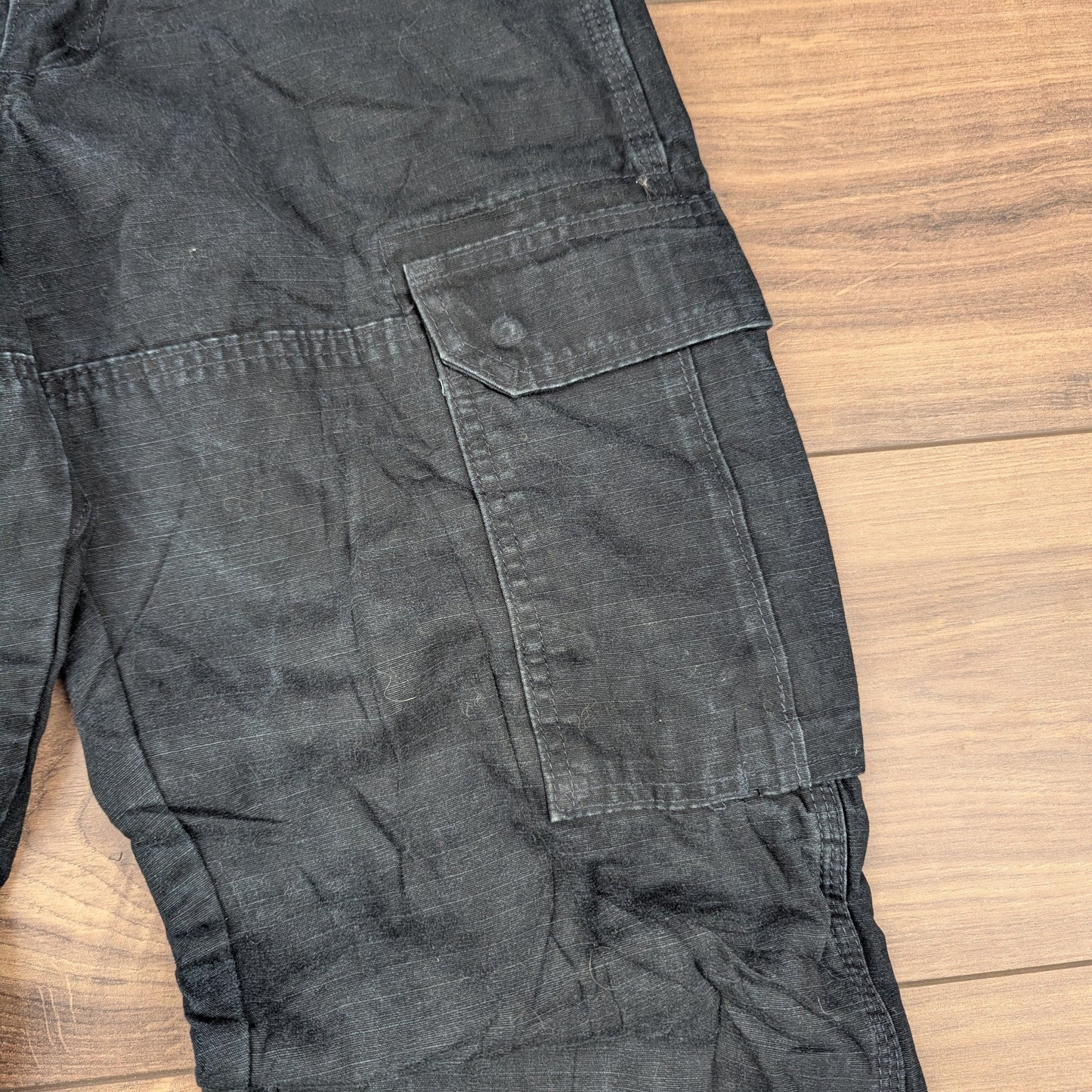Black Wrangler Riggs Workwear Straight Leg Cargo Carpenter Jeans W30 L32