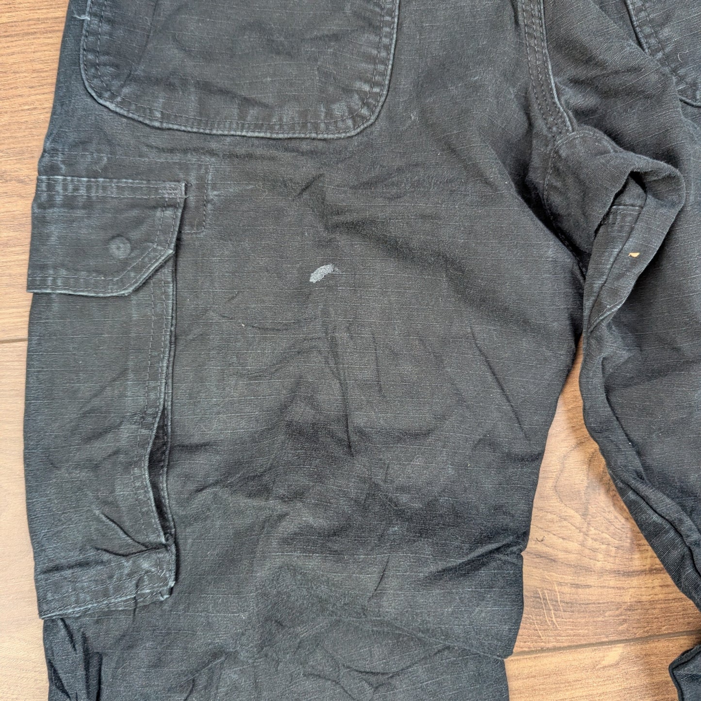 Black Wrangler Riggs Workwear Straight Leg Cargo Carpenter Jeans W30 L32