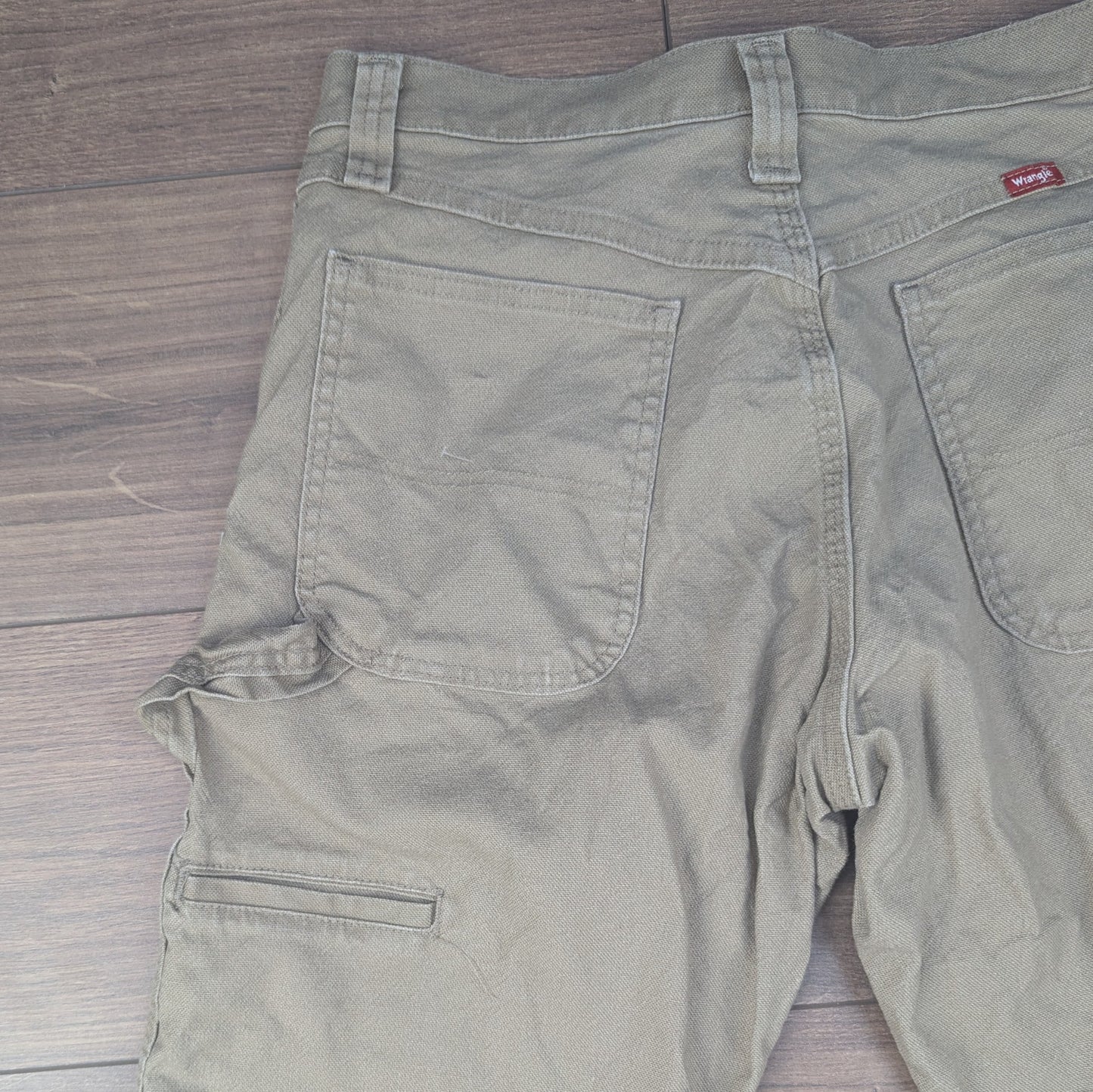 Beige Brown Vintage Wrangler Straight Leg Carpenter Cargo Jeans Trousers W30 L32