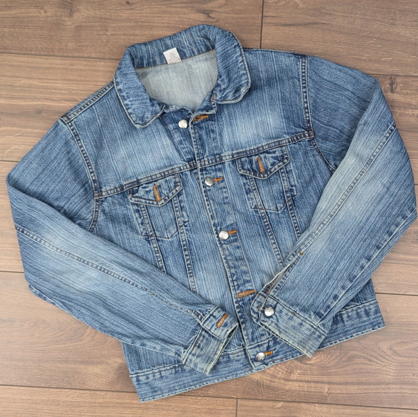 Vintage 00'S y2k Blue Fitted Denim Jacket Size UK10