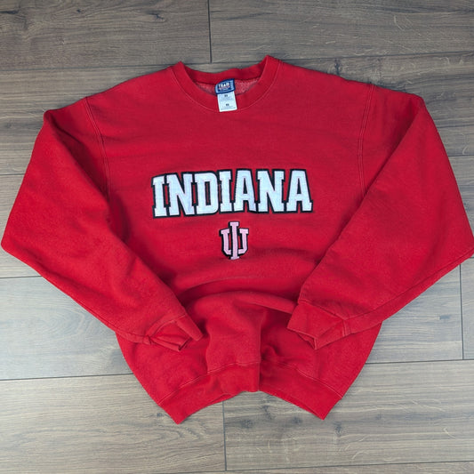 Red Vintage Indiana USA College Sweatshirt Size L