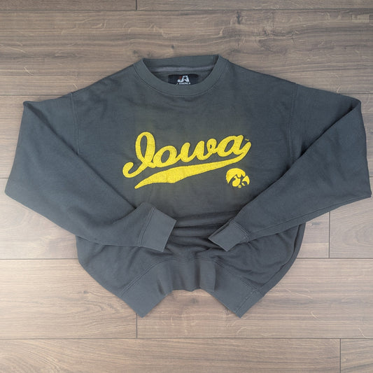 Grey/Yellow Iowa J.America Vintage USA Sweatshirt Size M