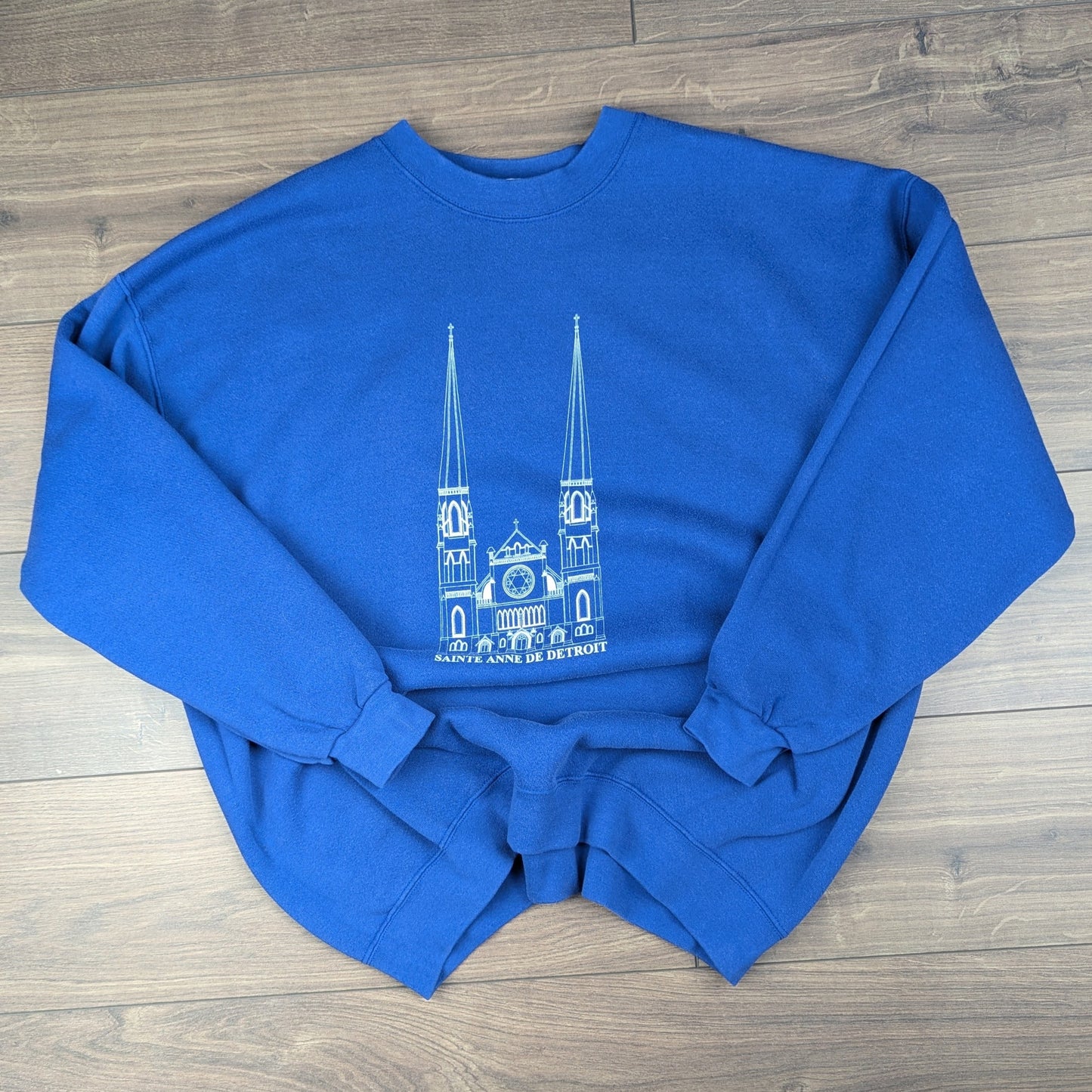 Lee Blue Vintage 90's St Anne's Detroit USA Heavyweight Sweatshirt Size XL