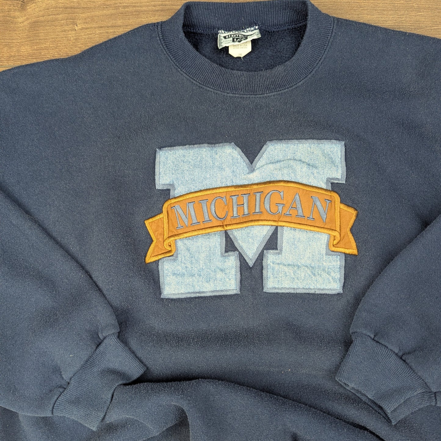 Lee Vintage 90's Michigan Embroidered Heavyweight USA Sweatshirt Size 2XL