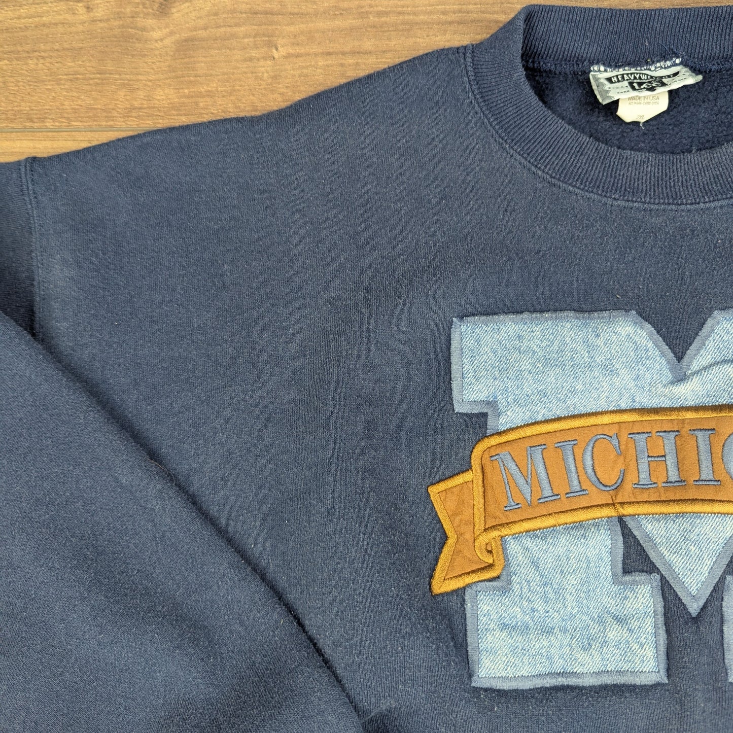 Lee Vintage 90's Michigan Embroidered Heavyweight USA Sweatshirt Size 2XL