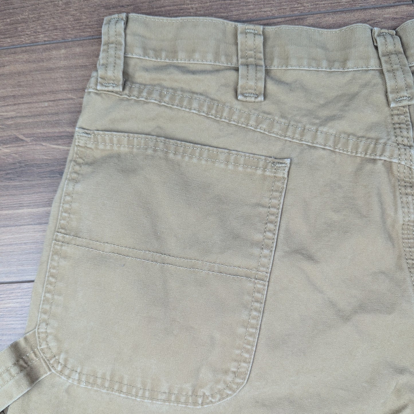 Brown Tan Vintage Wrangler Carpenter Cargo Utility Shorts Jorts W36