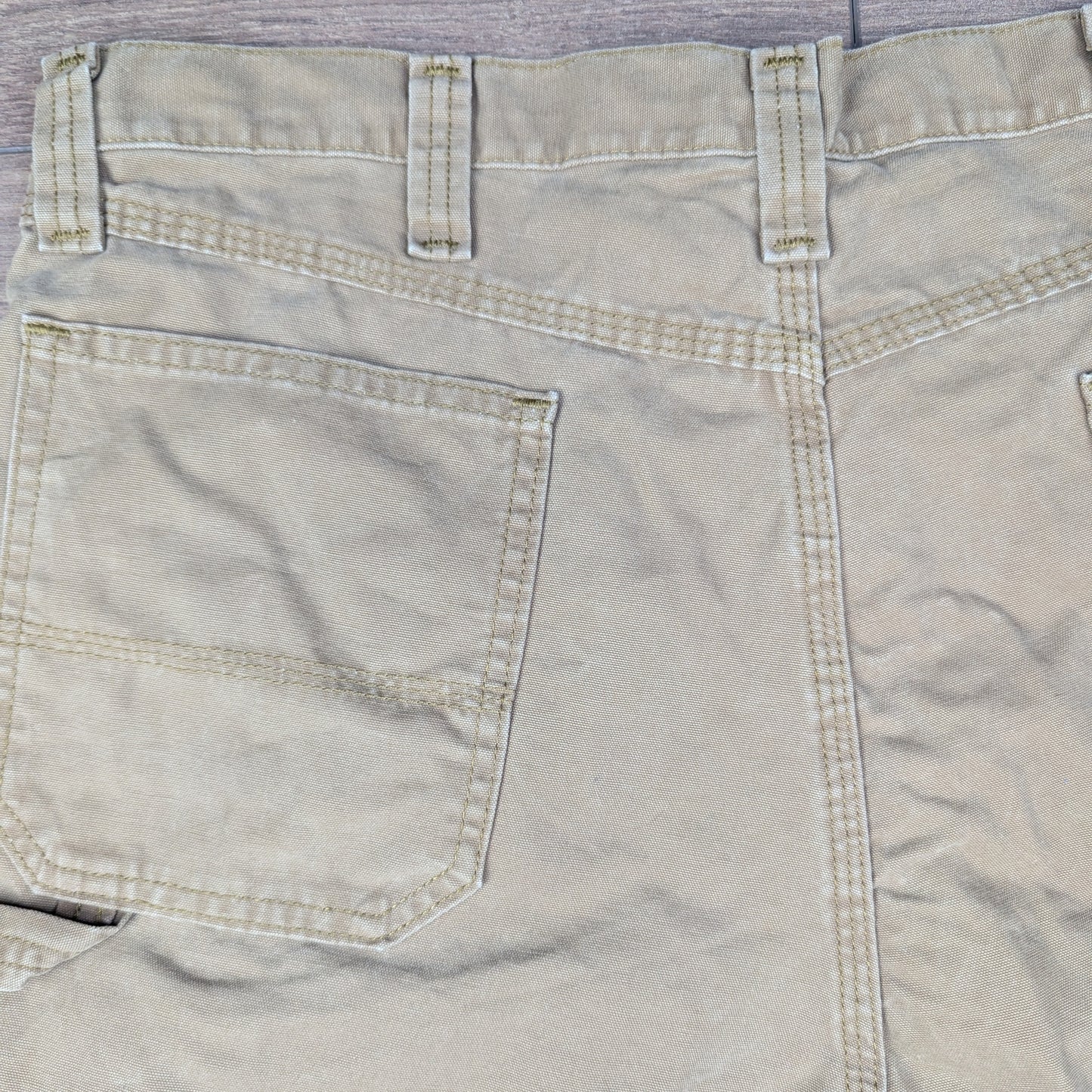 Brown Tan Vintage Wrangler Carpenter Cargo Utility Shorts Jorts W38