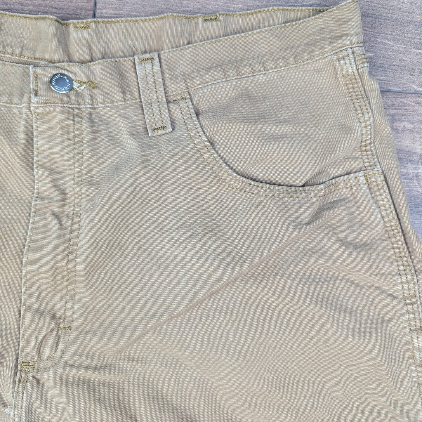 Brown Tan Vintage Wrangler Carpenter Cargo Utility Shorts Jorts W38