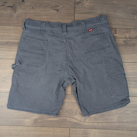 Grey Vintage Wrangler Carpenter Cargo Utility Shorts W38