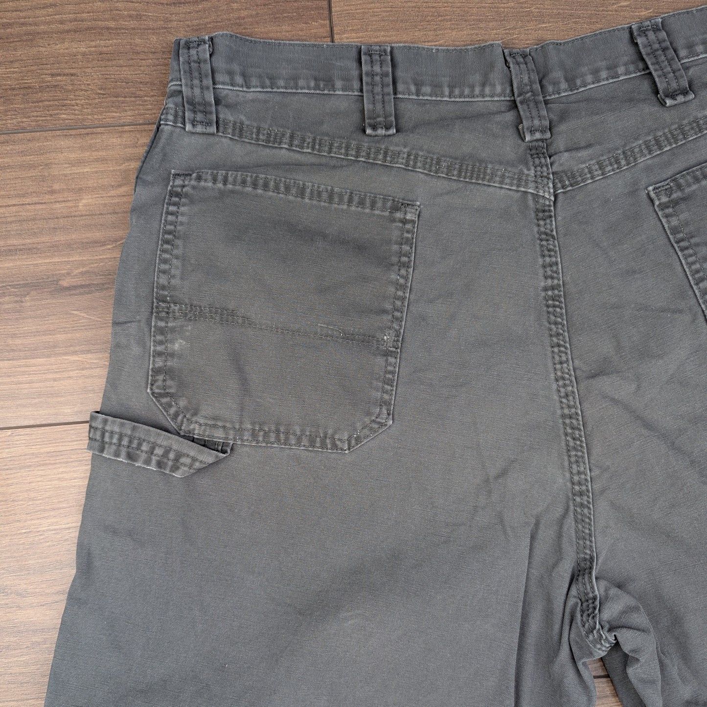 Grey Vintage Wrangler Carpenter Cargo Utility Shorts W36