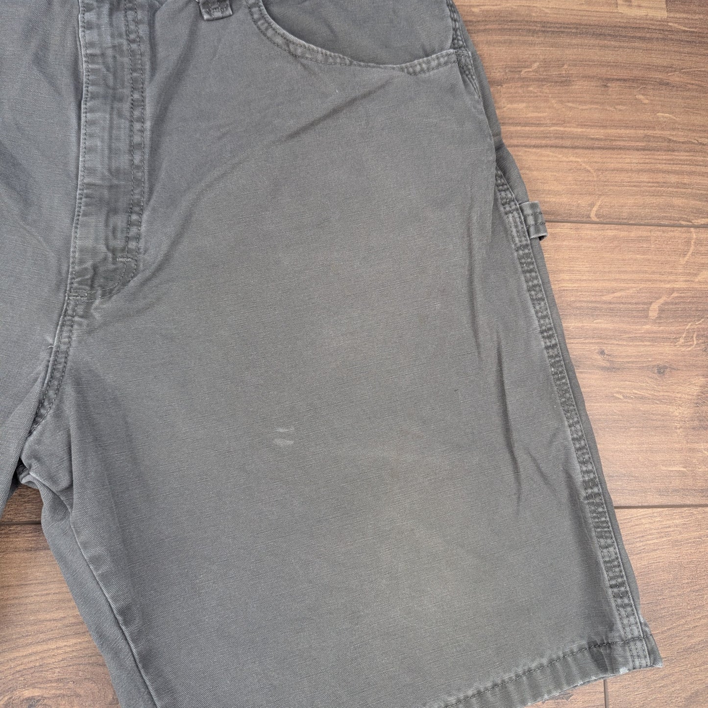 Grey Vintage Wrangler Carpenter Cargo Utility Shorts W36