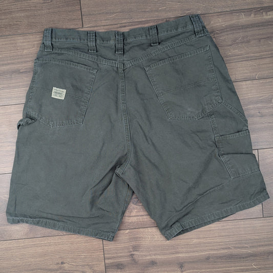 Grey Wrangler Workwear Carpenter Cargo Utility Shorts Jorts W38