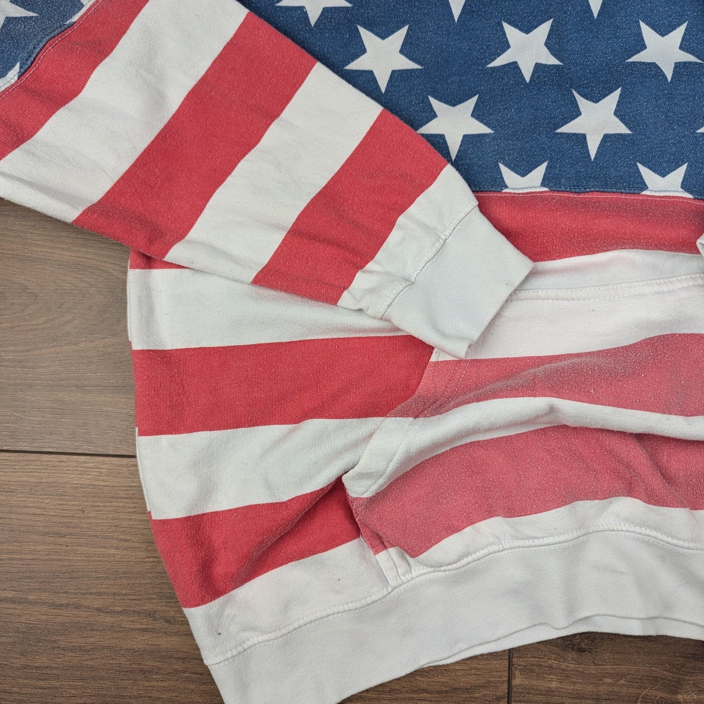 Vintage USA Stars & Stripes Flag Hoodie Oversized Size XXL