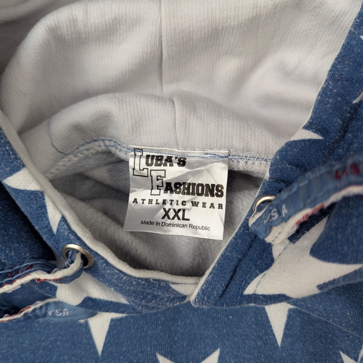 Vintage USA Stars & Stripes Flag Hoodie Oversized Size XXL