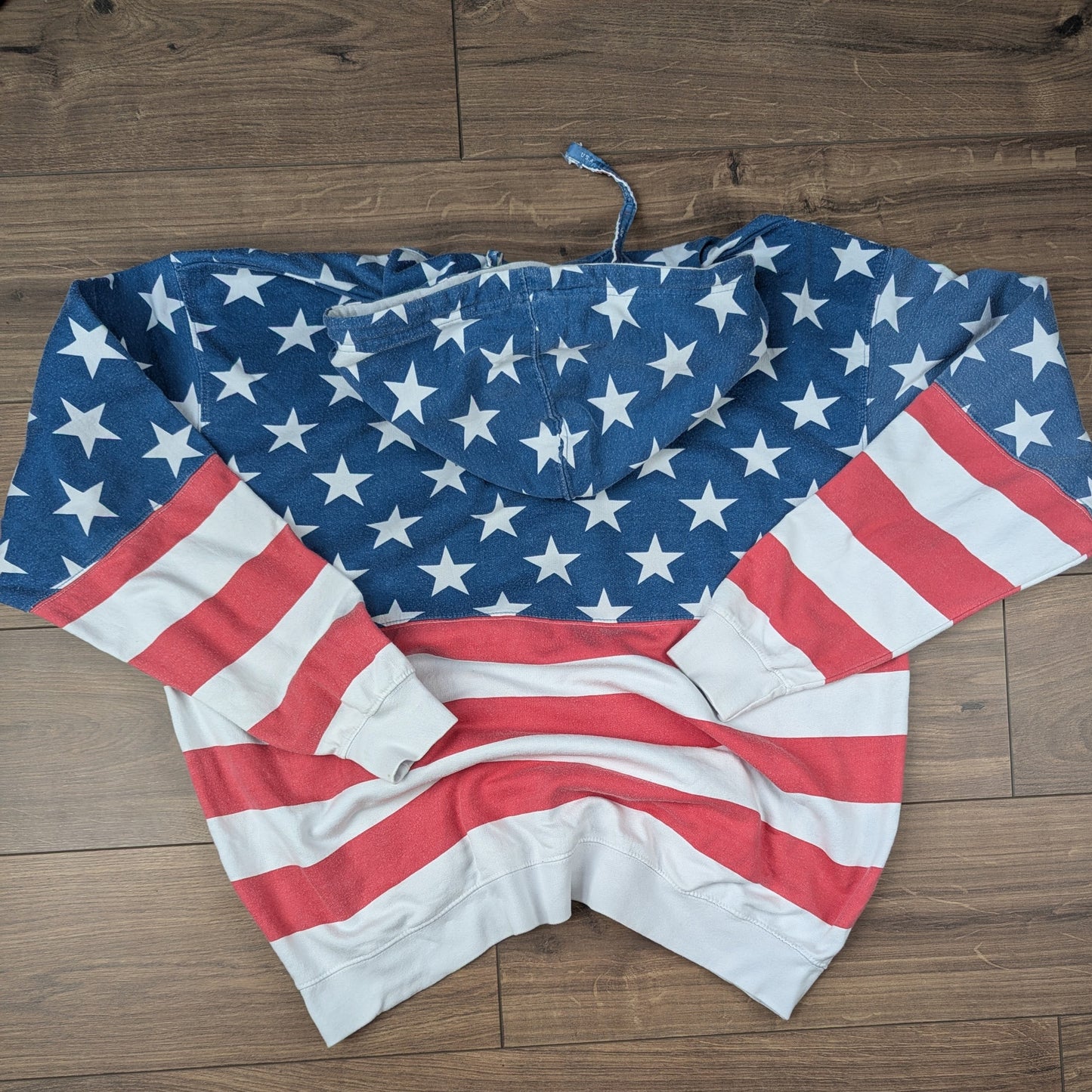 Vintage USA Stars & Stripes Flag Hoodie Oversized Size XXL