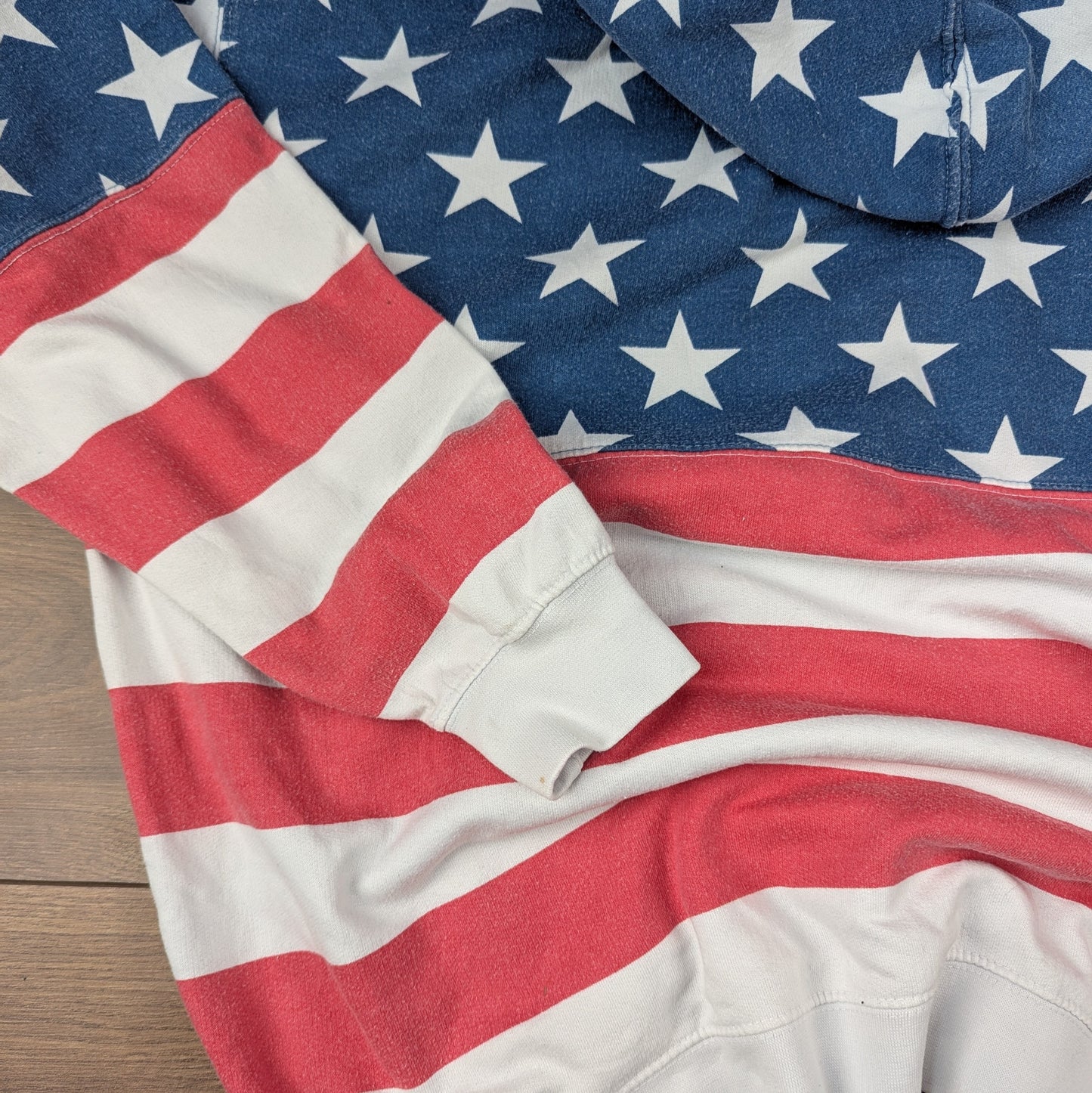 Vintage USA Stars & Stripes Flag Hoodie Oversized Size XXL
