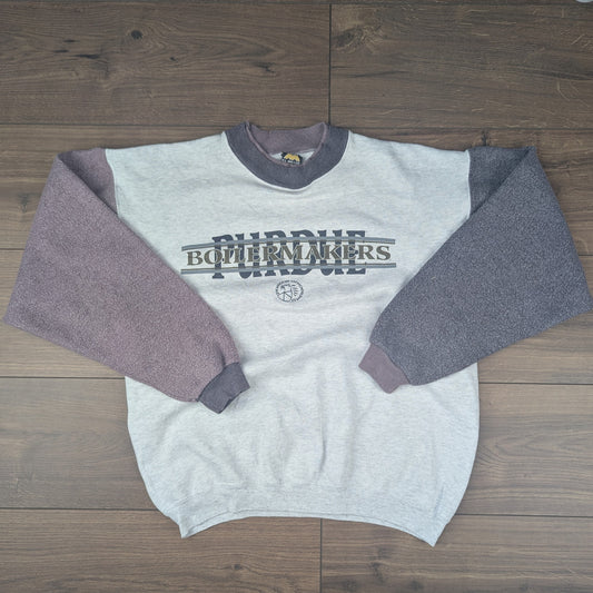 90's Vintage Grey/Purple Purdue Boiler Makers H.L Miller USA Sweatshirt Size M