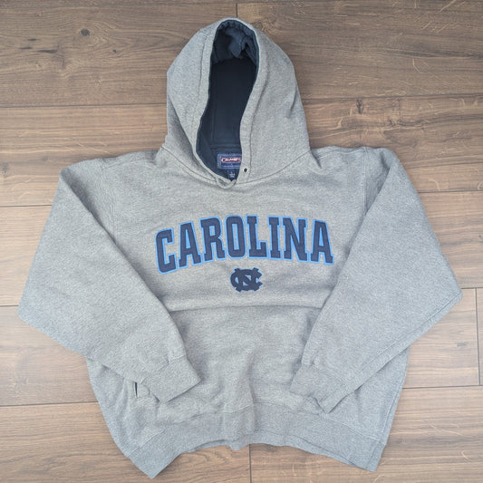 Vintage Grey Champs North Carolina Tar Heels USA Hoodie Size L