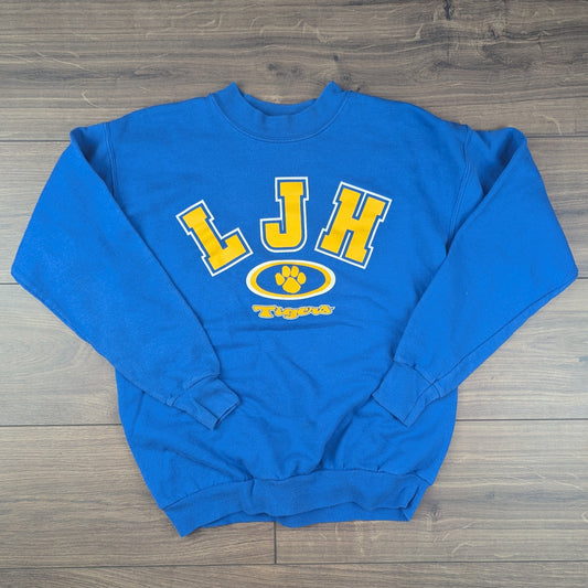 Blue Hanes Vintage LJH Tigers Graphic Sweatshirt Size S