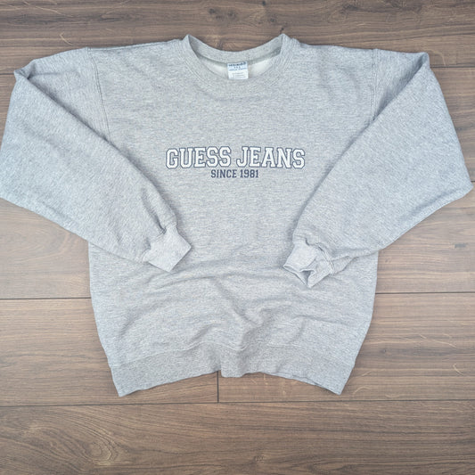 Guess Jeans Vintage Grey Graphic USA Sweatshirt Size S