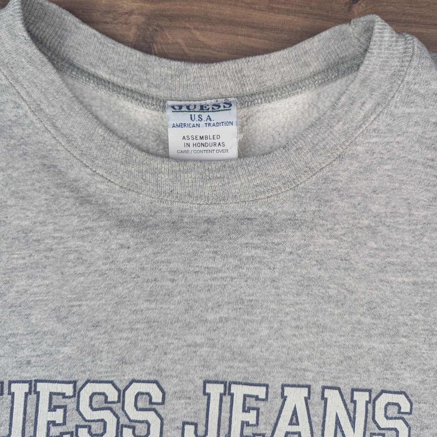 Guess Jeans Vintage Grey Graphic USA Sweatshirt Size S