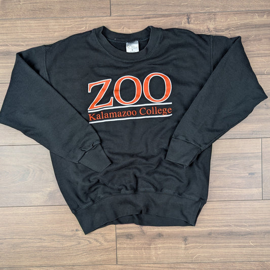 00's Vintage Black Zoo Kalamazoo College Graphic Sweatshirt Made in USA Size M