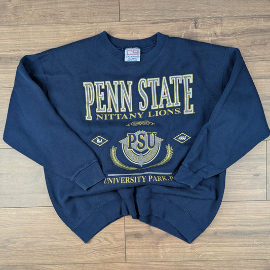 90's Vintage Navy Blue Penn State Nittany Lions College USA Sweatshirt Size XL