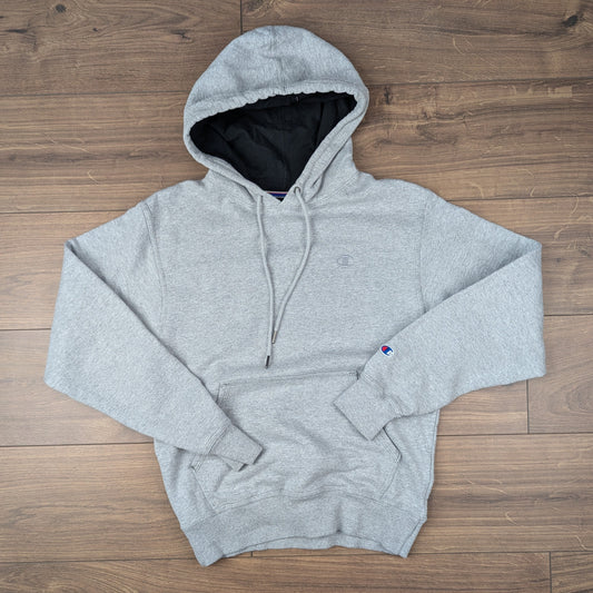 Vintage Grey Champion Embroidered Logo Hoodie Size S