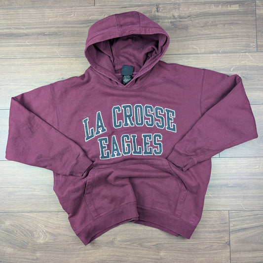 Ouray Vintage Burgundy La Crosse Eagles NCAA Graphic Hoodie Size L