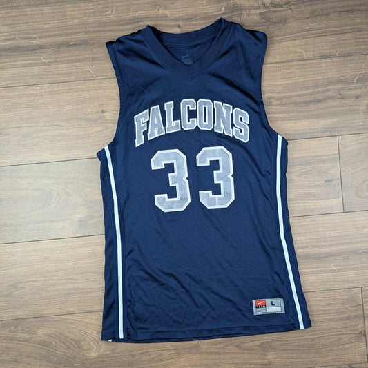 00's Blue Grey Nike Basketball Jersey Falcons 33 Size L