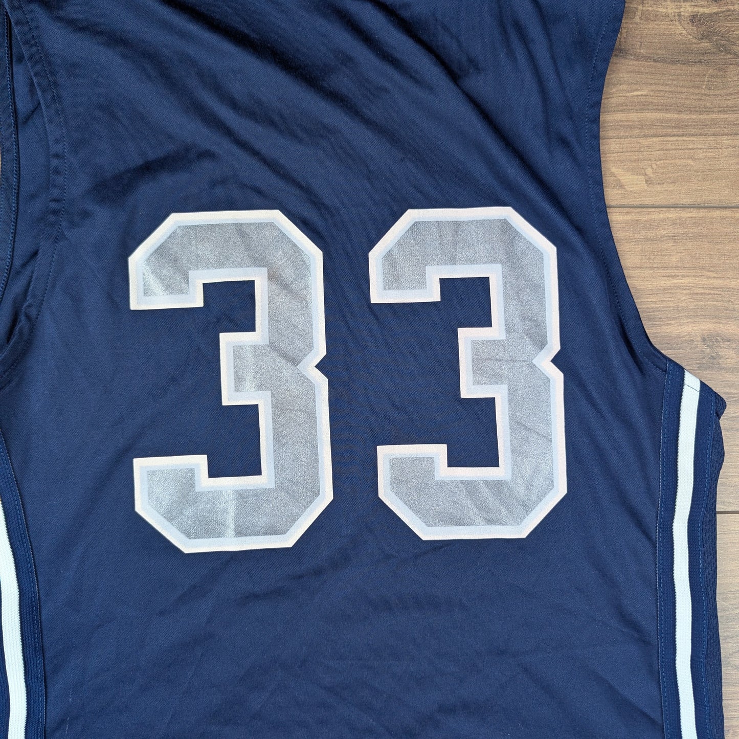 00's Blue Grey Nike Basketball Jersey Falcons 33 Size L