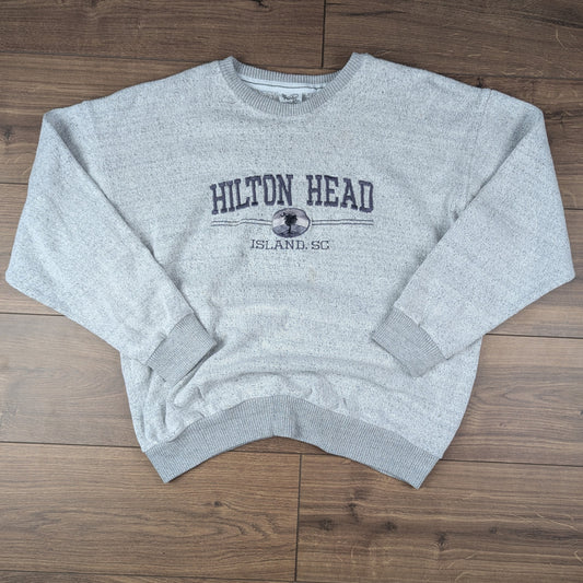 Grey Hilton Head Island Vintage Towelling Sweatshirt Size L