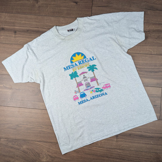 Grey 90's Single Stitch Vintage Mesa Cartoon Graphic T-Shirt Made in USA Size XL