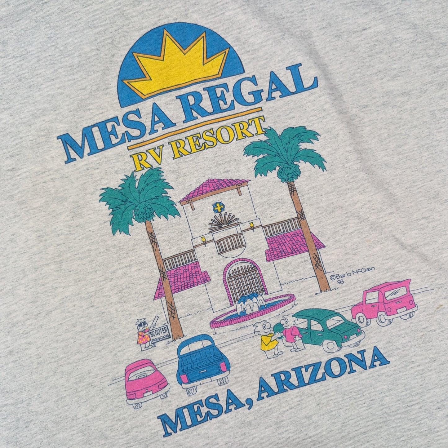 Grey 90's Single Stitch Vintage Mesa Cartoon Graphic T-Shirt Made in USA Size XL