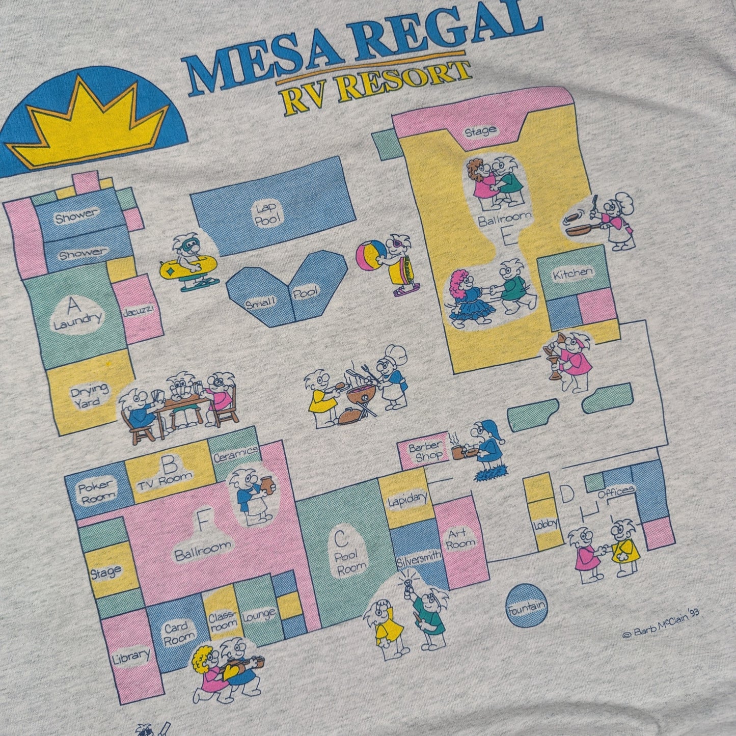 Grey 90's Single Stitch Vintage Mesa Cartoon Graphic T-Shirt Made in USA Size XL