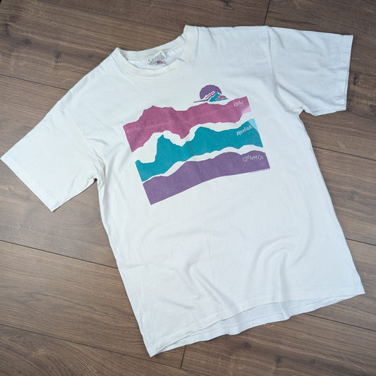 White Vintage 90's Single Stitch Rocky Mountain Clothing Co Made in USA Size M