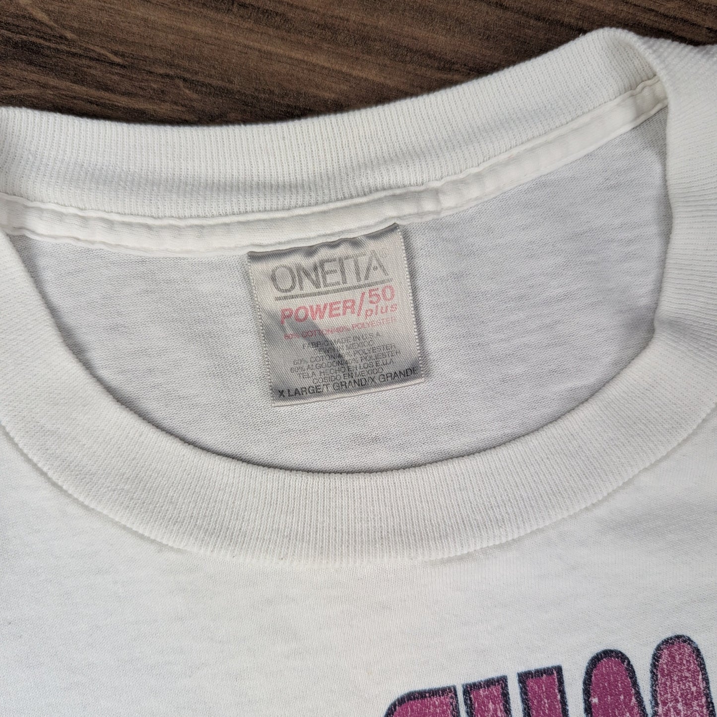 White Vintage 90'S Oneita Summer Sand Blast Volleyball Graphic T-Shirt Size XL