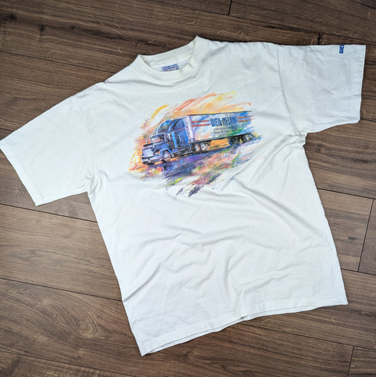 White Vintage '90s Single Stitch Lorry Truck Weil Mclain Graphic T-Shirt Size XL