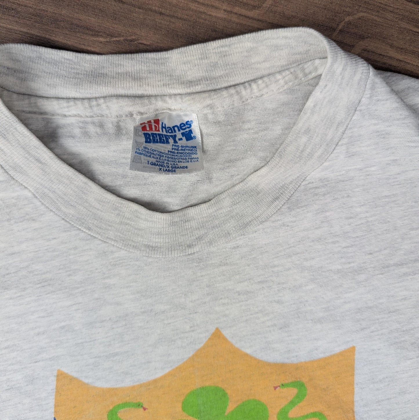Vintage 90's Grey Single Stitch Hanes St Patricks Day Graphic T-Shirt Size XL