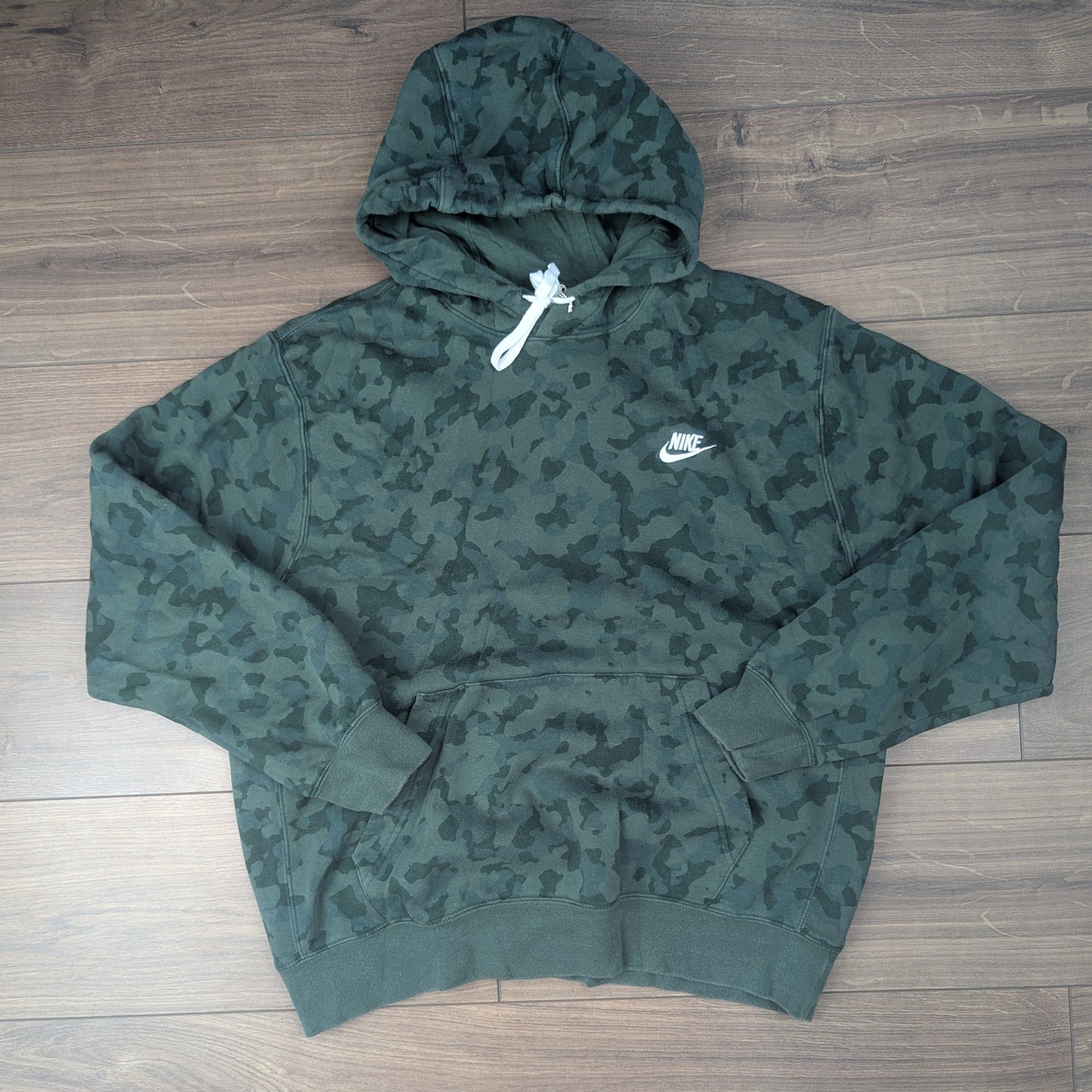 Vintage 00's y2k Camo Green Nike Hoodie Baggy Oversized Size L