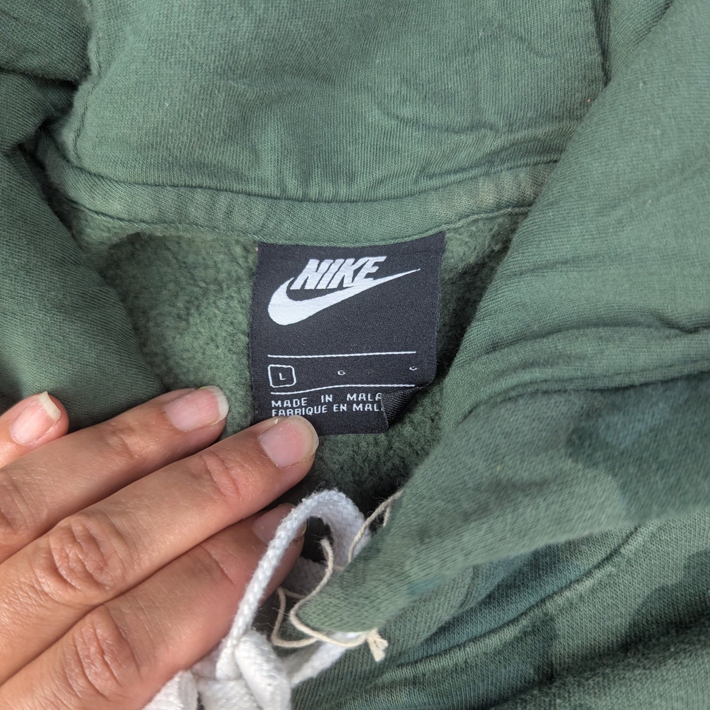 Vintage 00's y2k Camo Green Nike Hoodie Baggy Oversized Size L