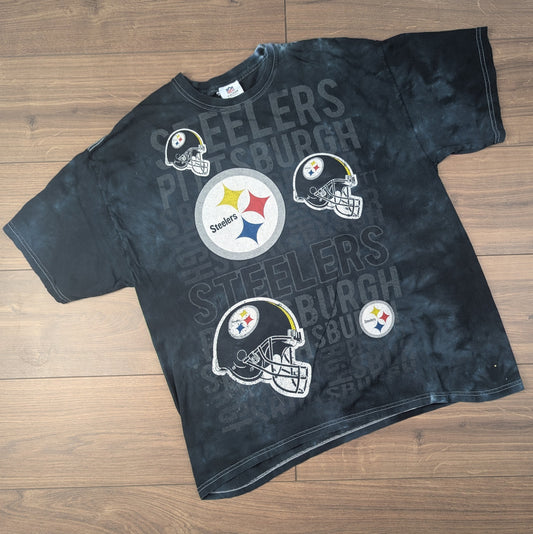 Black Tie-Dye Pittsburgh Steelers NFL T-Shirt Size XL