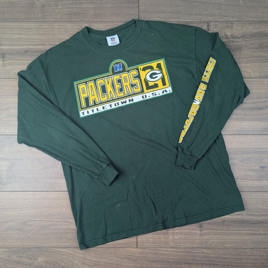 Green NFL Green Bay Packers Long Sleeve T-Shirt Size XL